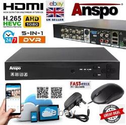 ANSPO 5MP Smart CCTV DVR Recorder Box 4/8/16 Channel CH 1080 HD System HDMI UK