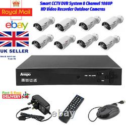 ANSPO Smart CCTV 16 Channel CH DVR Recorder + 8 Cameras 1080 HD System HDMI UK