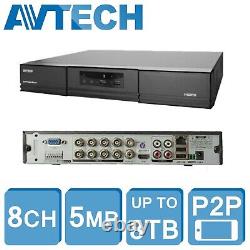AVTECH 5MP HD DVR XVR 8CH CCTV SECURITY RECORDER 1080P HDMI CVI TVI AHD UK Spec