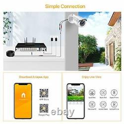 Anlapus 1080p CCTV Home Security Camera System, 4CH H. 265+ 2MP DVR Recorder with
