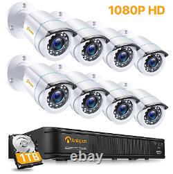 Anlapus CCTV Camera System Outdoor 1080P HD 8CH DVR With 1TB Hard Drive Outdoor