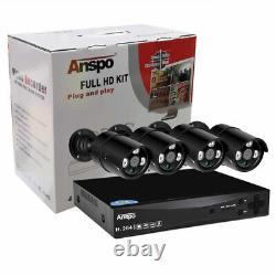 Black 1TB/2TB 3000TVL 8 CH 2MP 1080P HD CCTV DVR Recorder Outdoor Cameras System