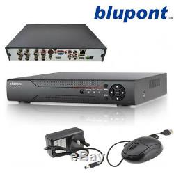 Blupont 4/8/16 Channel CCTV DVR Recorder 1080N H. 264 AHD HD 720P VGA HDMI BNC