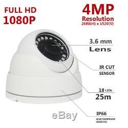 CCTV 4CH 4MP HD DVR Record 1440P IR-CUT Home Security Camera System Kit 4 Camera