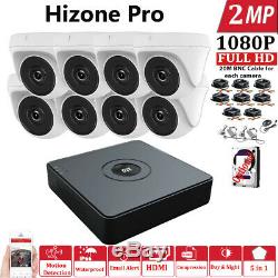 CCTV 4CH 8CH 1080P Full HD DVR Recorder 2MP Cameras Outdoor Security System Kit