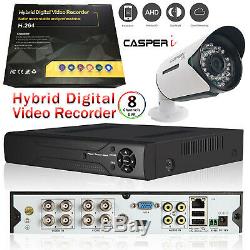 CCTV 8 Channel DVR Video Recorder SYSTEM + 8x BULLET OUTDOOR CAMERA KIT IR LEDs