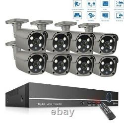 CCTV Camera 8CH 1080 Security Alarm System 2Way Audio Digital Video Recorder
