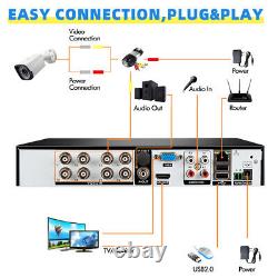 CCTV Camera System HD 1080P DVR Hard Drive Outdoor Home Security Kit With 2X USB