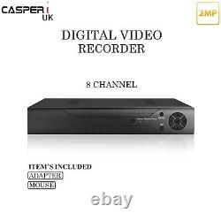 Cctv 2mp 1080p Hd 8 Channel Video Recorder Dvr System H. 265 Vga Hdmi Ahd Bnc Uk