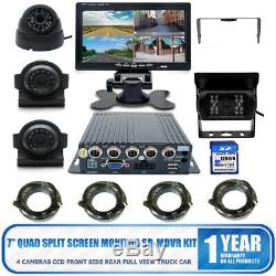 DIY 4 Channel 128GB SD Car Vehicle DVR MDVR Video Recorder CCTV Rear View Camera