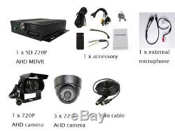 DIY 4 Channel 512G SD Car Vehicle DVR MDVR Video Recorder CCTV Rear View Camera