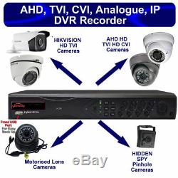 DVR 4 8 16 Channel CCTV RECORDER HD 1080P HDTVI AHD CVI Analogue IP Camera UK