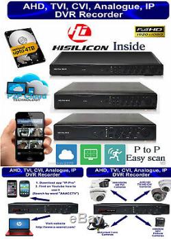 DVR CCTV Recorder 4, 8,16 ch HDMI 1080p Hybrid HD 4, 8 & 16 audio input BNC