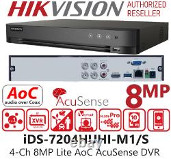 DVR Recorder 4CH 8CH TVI/AHD/CVI/CVBS/IP 4IN1 8MP HIKVISION AcuSense 4K TURBO HD