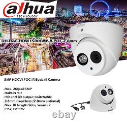 Dahua CCTV 5MP Security Audio IR POC Camera outdoor System full Kit DVR 4CH 8CH