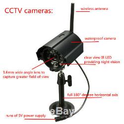 Digital Wireless CCTV Camera 7 inch LCD Monitor DVR Record Home Security System