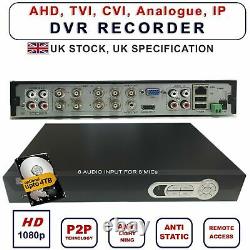 Dvr Recorder Cctv 1080p 8-channel 8 Audio Hybrid Ahd CVI Ip Hdtvi Bnc Output