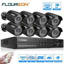 FLOUREON 1080N 4/8CH 5IN1 DVR Recorder Security Camera System IR Night CCTV Kit