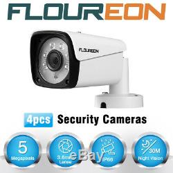 FLOUREON 8CH 5MP CCTV 4K Uhd DVR Video Recorder Outdoor Camera Security System