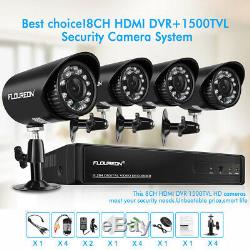 FLOUREON 8CH CCTV Security DVR Recorder 1500TVL Home Outdoor Surveillance System