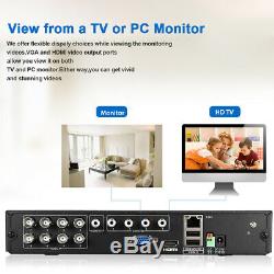 FLOUREON 8CH HD CCTV 1080P DVR Record 3000TVL Home Outdoor Security System