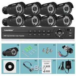 FLOUREON CCTV 8CH 5 IN 1 DVR Recorder 8x 3000TVL Outdoor Security Camera System