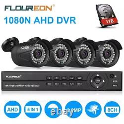 Flouren 1080P HD CCTV Camera Security System Kit 8CH 3000TVL DVR Surveillance UK