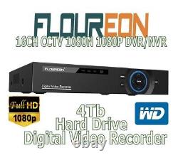 Floureon 5-in-1 16CH CCTV 1080P Digital Video Recorder DVR (WD 4TB HD) 504