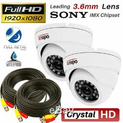 Full HD 4CH CCTV DVR Recorder+2x 1080P Indoor/Outdoor 2MP Camera DVR System Kit