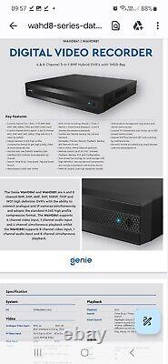 Genie CCTV WAHD881 8 Channel 5in1 8MP Hybrid DVR with 1HDD Bay