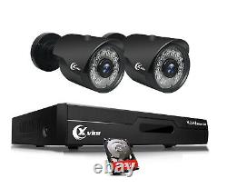 HD 1080P CCTV Security 2 Cameras System Kit 4CH CCTV DVR Recorder IR +500GB HDD