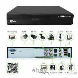 HD 1080P CCTV Security 2 Cameras System Kit 4CH CCTV DVR Recorder IR +500GB HDD