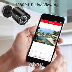 HD 1080P CCTV Security Camera System Kit 4CH CCTV DVR Recorder IR +500GB HDD