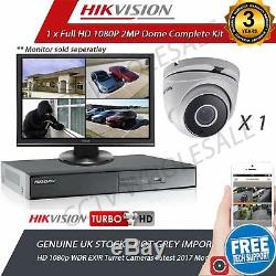 HIKVISION 4Ch Dvr Recorder 1 HD TVI 1080p Cameras HD CCTV Camera System 1TB HDD