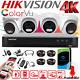 Hikvision 4k Cctv Security 8mp Camera System Colorvu Audio Mic Outdoor 4ch Dvr