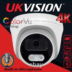 HIKVISION 4K CCTV Security Camera Audio SYSTEM 8MP DVR 8CH ColorVU OUTDOOR KIT