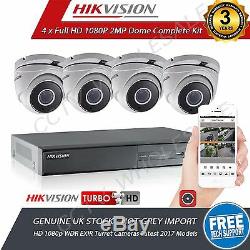 HIKVISION 4 Channel Dvr Recorder 4x HD 1080p TVI Cameras CCTV System Kit Full HD