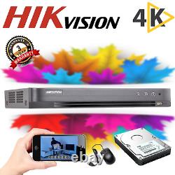 HIKVISION CCTV 8MP DVR Recorder 4CH/8CH Outdoor Home Surveillance Security UK