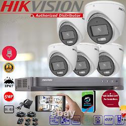 HIKVISION CCTV SYSTEM 5MP AUDIO MIC CAMERA ColorVU Home SECURITY KIT Mobile DIY
