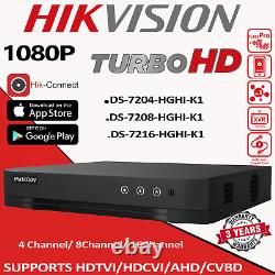 HIKVISION DVR DS-7208HGHI-K1 4, 8, 16Channel 1080p Motion Detection FULL HD TOP
