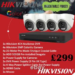 HIKVISION UHD CCTV System Night Vision Outdoor Security Camera 4CH DVR Recorder