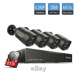 H. View 4ch 4.0MP CCTV Camera System Max up to 5.0MP 5 in 1 DVR Recorder with 2TB