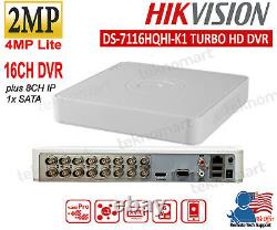 Hikvision 2MP 16CH DVR DS-7116HQHI-K1 Plus 8CH IP Record 1080p H. 265 1xSATA