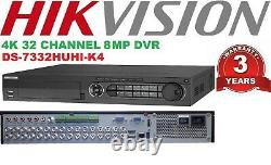Hikvision 32 CHANNEL DVR DS-7332HUHI-K4 TVI/AHD, CVI CVBS 4K 8MP RECORDER+8CH IP