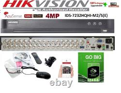 Hikvision 32 Channel Dvr 4mp Dvr Full Hd 1080p Ids-7232hqhi-m2/s Cctv Recorder