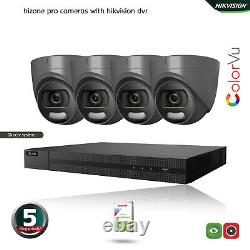 Hikvision 5mp Colorvu Cctv System 2k Dvr Outdoor Nightvision Security Camera Kit