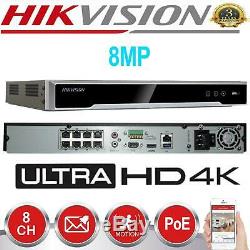 Hikvision 8CH NVR 4K 8MP PoE Network Video Recorder IP HDMI DS-7608NI-K2/8P CCTV