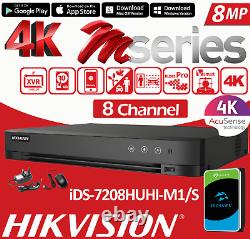 Hikvision 8MP DVR 4K Turbo iDS-720HUHI 4-8-16 Channel CCTV Security Recorder HDD