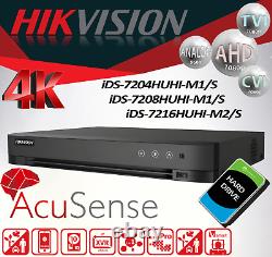 Hikvision 8MP DVR 4K Turbo iDS-720HUHI 4-8-16 Channel CCTV Security Recorder HDD