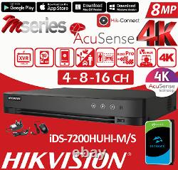 Hikvision 8MP DVR 4K Turbo iDS-720HUHI 4-8-16 Channel CCTV Security Recorder HDD